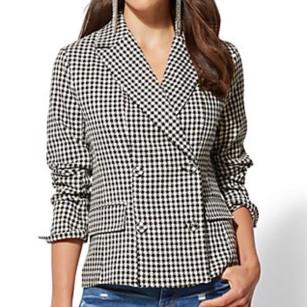 NY&C - Plaid - Double-breasted Blazer - NEW - L